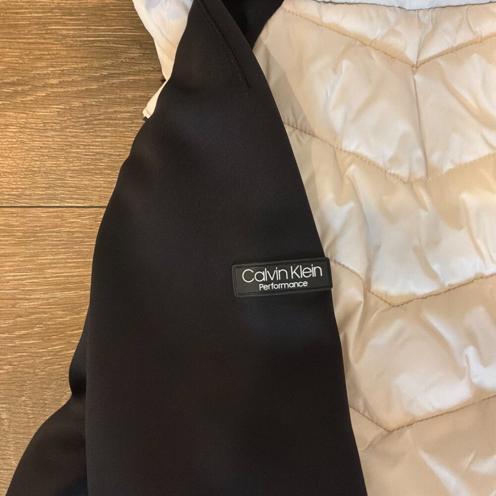 Calvin Klein Performance black/white colorblock hooded zip front jacket size S - Picture 6 of 10